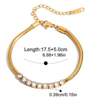 Ensemble de bracelets chaîne cubaine en or 18 carats en gros, bracelets vintage en acier inoxydable à chevrons, bracelets empilables, bijoux imperméables pour femmes
