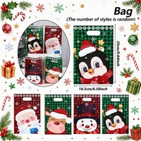 Sac en plastique vide réutilisable et écologique, motif damier exquis, imprimé Noël, pour bonbons, cadeaux et fêtes, vente en gros