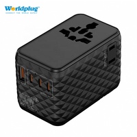 Worldplug PD100W Super Fast Charging USB C World Charger Adaptateur de voyage universel international pour téléphone portable Ordinateur portable Gan