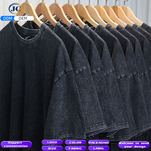 เสื้อยืด Joychuang ผ้าฝ้าย 100% ซักแล้ว ทรงโอเวอร์ไซส์ สไตล์วินเทจ ล้างสีแบบแอซิดวอช รับสกรีนโลโก้ เสื้อเปล่า สตรีทแวร์ ใส่ได้ในฤดูร้อน - Product Image 1