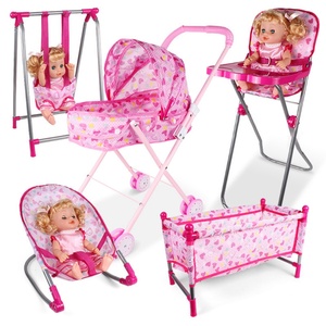 Adorable poussette pour poupée à deux roues amusante, combinaison 3 en 1, lit de poupée de 14 pouces, voiture jouet pour poupée, poussette - Product Image 1