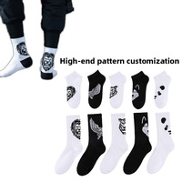 Fabricante de alta calidad, calcetines personalizados con estampado de algodón, calcetines deportivos de diseñador con bordado personalizado, calcetines con logotipo personalizado
