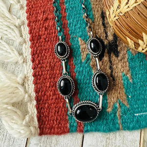 สร้อยคอเงินแท้ประดับด้วยหินออนิกซ์สีดำทำมือ ดีไซน์หรูหราชุบทอง เหมาะสำหรับวันครบรอบ - Product Image 1