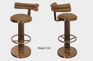 Chaise de bar moderne de luxe réglable en velours noir avec base en métal doré pour café et cuisine - Product Image 3