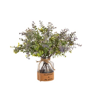 Bouquet d'eucalyptus artificiel CallaFloral, vert, en plastique, plante décorative d'intérieur pour la maison et les décorations de mariage - Product Image 5