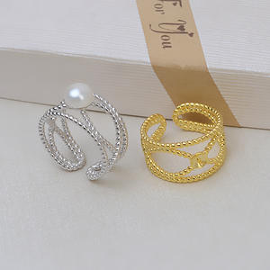 Anillo Ajustable de Plata S925 para Mujer, Estilo Coreano, con 6-8 Perlas Huecas, Accesorios para DIY, Anillos de Moda - Product Image 3