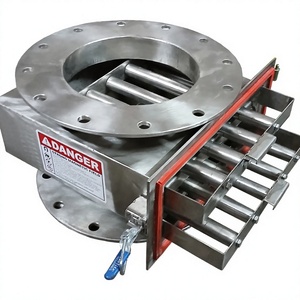 Séparateur magnétique en acier inoxydable avec boîtier à bride, grille amovible et étiquette d'avertissement de danger pour l'élimination du fer industriel - Product Image 1