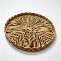Set de table en rotin synthétique PP tressé à la main, marron, écologique, réutilisable, imperméable, résistant à la moisissure, diamètre 400 mm