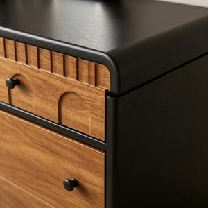 Luxurious Wooden Dressing Table <b>LED</b> Lighted <b>Mirror</b> Modern Style <b>Makeup</b> Stool High End Apartment Bedroom Vanity - Product Image 5