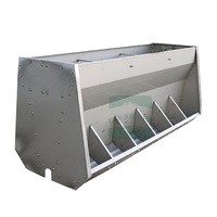 Comedero de Engorde de Acero Inoxidable de Doble Cara GREAT FARM, Duradero e Imprescindible para Granjas Porcinas