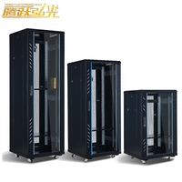 Armoire de serveur réseau intérieure de 19 pouces 600*600*2000 mm avec porte en verre trempé revêtu, armoire de rack de données sur pied