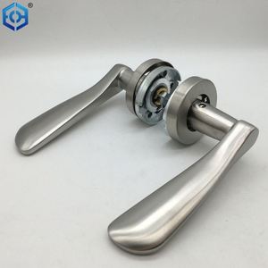 Manija de puerta de dormitorio de calidad moderna sólida de acero inoxidable plateado - Product Image 3