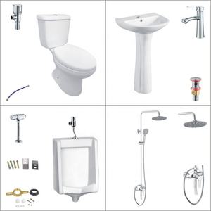 Ensemble WC mural en céramique de haute qualité, moderne, allongé, à double chasse, à siphon en S, à fermeture douce, accessoires de salle de bain - Product Image 3
