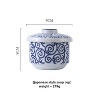 Pot à ragoût en céramique japonaise - 7 oz avec couvercle, bol en céramique peint à la main, idéal pour la cuisine à domicile