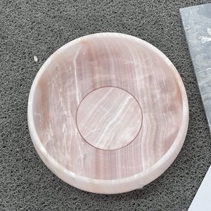 Modern Natural Pink Onyx Handmade Easy Clean Round Vessel Sink Bathroom <strong>Wash</strong> Basin - Product Image 3