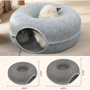 Caverne détachable pour chat Donut <span class=keywords><strong>Cat</strong></span> Tunnel Bed Felt <span class=keywords><strong>Peekaboo</strong></span> <span class=keywords><strong>Cat</strong></span> <span class=keywords><strong>Cave</strong></span> pour chats d'intérieur - Product Image 6