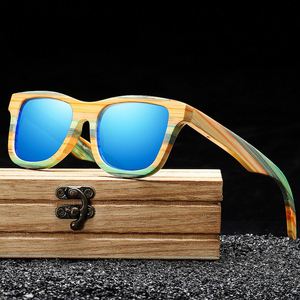Lunettes de soleil polarisées en bois de bambou, carrées, personnalisées avec logo, pour femmes et hommes, idéales pour le <span class=keywords><strong>skateboard</strong></span> - Vente en gros - Product Image 2
