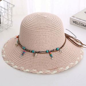 Female Seaside Sunshade Summer Wholesale Women Beach Sun <b>Straw</b> <b>Hat</b> With Bond Decoration - Product Image 3