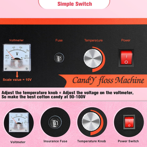 Couverture de bol et cuillère à sucre pour machine à barbe à papa, idéales pour les anniversaires d'enfants, les fêtes de famille et les festivals - Rose - Product Image 4