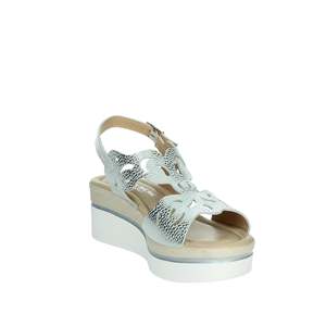 Sandalo Donna Serena con Zeppa Platino 195218DP Stile Platform Calzatura Estiva - Product Image 5