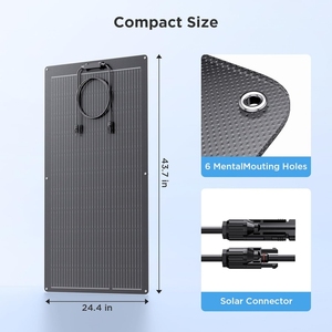 Panneaux solaires photovoltaïques portables flexibles mono <span class=keywords><strong>pour</strong></span> <span class=keywords><strong>camping</strong></span>-<span class=keywords><strong>car</strong></span>, bateau, fourgonnette, voiture 12V 18V 24V 100W <span class=keywords><strong>150W</strong></span> 200W 300W 500W - Product Image 6