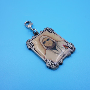 Custom Epoxy Metal Pendant <b>Anime</b> <b>Keychain</b> 35mm Antique Silver Zinc Alloy Printing Electroplating Business Gift Promotion - Product Image 1