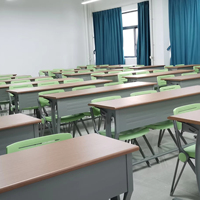 Banc en alliage d'aluminium en bois pour salle de classe 3 étudiants