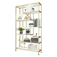 Rvs Boek Planken Moderne Tall Dunne Gouden Frame Decoratie Boekenplank Tall Wit Home Office Boekenkast Met Lades