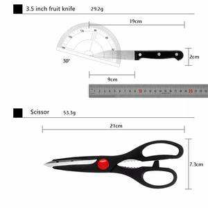 7 قطعة السكاكين مجموعة مع حامل المطبخ طقم السكاكين خشبية حامل كتلة في هدية مربع في المخزون - Product Image 6