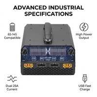 EV-Peak U4-HP 2400W Pengisi Daya dan Pengosong Daya Dua Kanal 25A Per Kanal 6-14S CAN Bus untuk Drone UAV Pertanian
