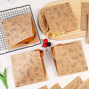 ถุงใส่เฟรนช์ฟรายส์ ถุงขนม กระดาษกันน้ำมัน ถุงกระดาษสามเหลี่ยมสำหรับใส่แฮมเบอร์เกอร์ ถุงกระดาษคราฟท์สำหรับใช้ในเชิงพาณิชย์ - Product Image 3