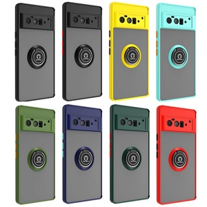 Coque de téléphone givrée pour Google <span class=keywords><strong>Pixel</strong></span> 6 <span class=keywords><strong>Pro</strong></span> Fashion, Protection antichoc pour voiture magnétique avec anneau de support - Product Image 6