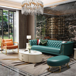 Sofás de Cuero Blanco <span class=keywords><strong>Italiano</strong></span> de Último Diseño de Foshan, Muebles de Lujo, Chaise Longue, Juego de Sofás de Cuero Modernos para Sala de Estar - Product Image 5