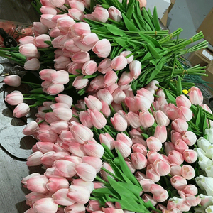 Real Touch White Artificial Tulip Silicon <strong>Fakes</strong> <strong>Flowers</strong> for Wedding Home Decor for Mother's Day Easter Christmas Halloween - Product Image 1