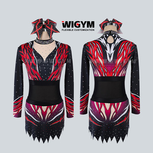 Personnalisé Vente Chaude Cheerleading Rouge Foncé <span class=keywords><strong>Halloween</strong></span> Cheer Party Cheerleading Performance Costumes - Product Image 1