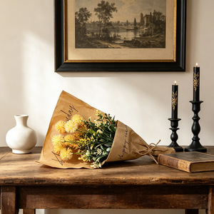 Bouquet de fleurs artificielles classiques en plastique, pompons de <span class=keywords><strong>jasmin</strong></span> multicolores, verdure réaliste et écologique pour la maison et l'intérieur - Product Image 5