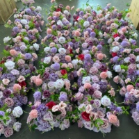 Tapis de table artificiel de haute qualité T-FR031 pour allée de mariage, couleur violet, pour décoration de table de cérémonie de mariage