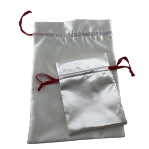 Wholesale GOLD PACKAGING Soft Custom Elegant Satin Pouch <b>Bags</b> With Ribbon for Gift - Product Image 4
