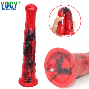 YOCY 212 Adult Toys Tier Dong 11 Zoll flüssiges Silikon Bunte Kunst Handwerk Sexspielzeug Long Big Horse <span class=keywords><strong>Dildo</strong></span> für Frauen - Product Image 1