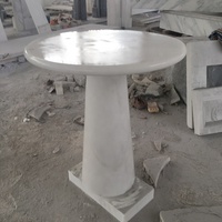 Easy — table basse en marbre personnalisée, plan rond en pierre blanche, vente directe depuis l'usine