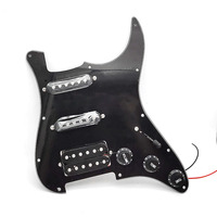 Grosir murah gitar listrik ST 3-Ply Loaded Pickguard SSH Pickguard 5th gear pickup dengan Reverb, paduan suara, fungsi