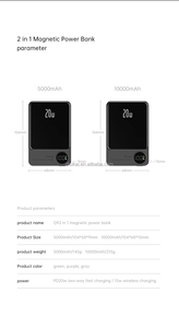 <span class=keywords><strong>Prix</strong></span> d'usine, mini <span class=keywords><strong>chargeur</strong></span> sans fil magnétique double USB 10000mAh Q9 ultra-fin 9mm portable 20W, charge rapide - Product Image 6