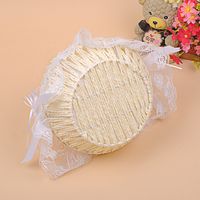 Vente en gros Mini panier tissé en corde de papier avec poignée Petit panier cadeau de mariage Panier de Pâques simple multicolore personnalisé