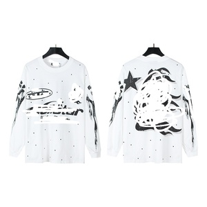 Vendita Diretta dalla Fabbrica, T-shirt Invernale a Maniche Lunghe in Puro Cotone con Stampa NFC Hell and Star, Stile Casual Oversize per Uomo e Donna - Product Image 3