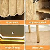 Meuble à chaussures moderne en bois avec détecteur de mouvement, éclairage LED 3 couleurs, station de charge intégrée, rangement durable et ajustable pour