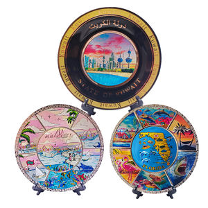 מפעל ישיר סדרה אוקיינוס מותאם אישית סדרת תיירות מזכרות חרוט כסף נייר עיר צלחת מתכת קטנה - Product Image 1