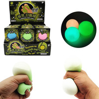 Nouveau produit chaud TPR lueur 6CM boule de farine douce lueur dans les jouets de soulagement du Stress de compression fluorescente sombre