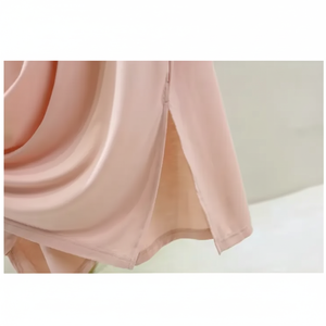 Nuevo vestido informal fino de verano de alta calidad de talla grande cuello redondo de manga corta suelto largo vestidos de mujer para el hogar - Product Image 1