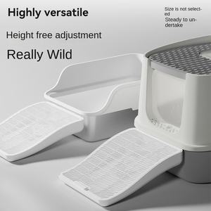 Alfombrilla personalizada para arena de gatos con pedal de control de arena, alfombrilla limpiapatas de doble capa con forma de cuña que evita salpicaduras para gatos - Product Image 3