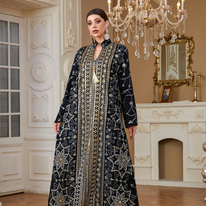 turkish islamic fashion dress Fancy Islamic Muslim Gold Sequin Wedding Kaftans Party Dress 40 main image 0